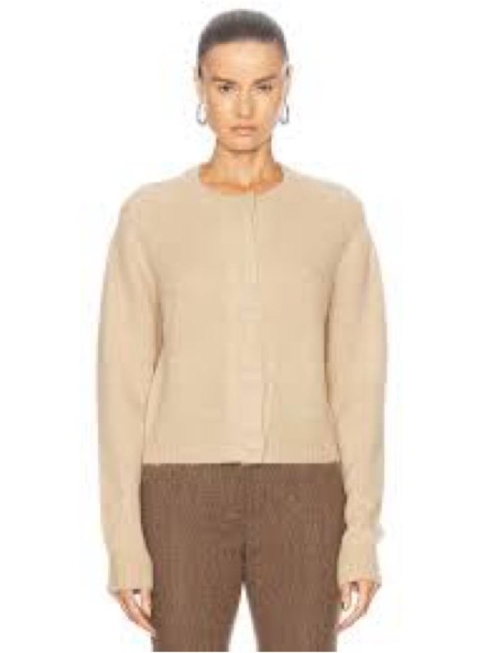 A.L.C. Lanie Camel Mohair-Blend Button Front Cardigan